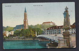 LANDSHUT PARTIE AN DER ISAR BAYERN Nach SAARGEMÜND LOTHRINGEN FELDPOST VIGNETTE VERLAG J H BUCHHANDLUNG - Landshut