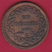 Monaco - Honoré V - Un Décime 1838 MC - SUP - Charles III.