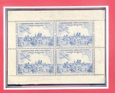LA POSTE AERIENNE - EXPOSITION PHILATELIQUE - PARIS - 1943 - BLOC BLEU - GOMME D'ORIGINE - Briefmarkenmessen