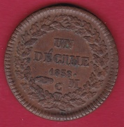 Monaco - Honoré V - Un Décime 1838 MC - TB - 1819-1922 Honoré V, Charles III, Albert I
