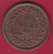 Monaco - Honoré V - Un Décime 1838 MC - TB - Charles III.