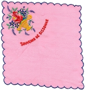 MOUCHOIR - POCHETTE  Souvenir De SISSONNE  - Motif  Brodée Panier Fleurs - Zakdoeken