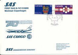 Canada First SAS Flight B-747/COMBI Montreal - Copenhagen 7-4-1978 - First Flight Covers