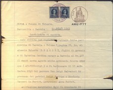 ITALIA - REVENUE Ovpt. On NASCITA - BARCOLA TRIESTE - 1949 - Fiscales