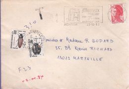 Lettre Taxée Pour Affranchissement Insuffisant 84 Monteux 23-12-83 / Marseille 2-I 1984 - 1960-.... Lettres & Documents