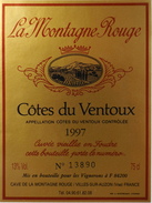 BELLE ETIQUETTE De VIN Numérotée " CÔTES-du-VENTOUX 1997 " - Appel. Contrôlée - 13° - 75cl - TB. état - Montañas