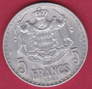 Monaco - Louis II - 5 Francs Aluminium (1943) - 1922-1949 Luigi II