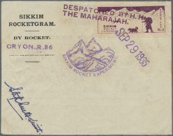 Indien - Raketenpost: 1935 Sikkim Rocket Mail: Sikkim Rocketgram Flown On 29th Sep. 1935 With Rocket No.86 "Oryon" Fired - Andere & Zonder Classificatie