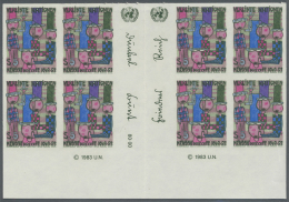 Thematik: Malerei, Maler / Painting, Painters: 1983, UN Vienna. Horizontal Gutter Block Of 2 Imperforate Blocks Of 4 For - Andere & Zonder Classificatie