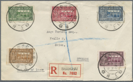 China: 1947, FDC 1st Anniversary Of Return Set Canc. Special Pictorial Commemorative "Shanghai 26.5.5" To Registered Cov - Covers & Documents