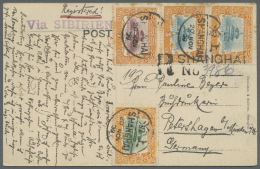 China: 1909, 1st Anniversary 2 C., 3 C. (2), 7 C. Tied "SHANGHAI 20 NOV 09" To Registered Ppc ("At The Races, Shanghai", - 1912-1949 Republik