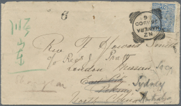 China: 1900, Incoming Mail. Letter Sent From HAWERA, New Zealand, Addressed To Peking Went Via Wanganui, Auckland, Hong- - 1912-1949 République