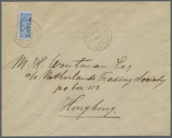 Macau: 1910, 6A./200 R. Bisect Tied "MACAU 25 AGO 10" To Cover To Hong Kong W. Same Day Arrival On Reverse. - Brieven En Documenten