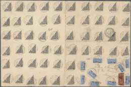 Macau: 1910, Bisects Of 60 Av./200 R. (25) Resp. 3 A. (100) Tied "MACAO 3 JUL 10" To Both Sides Of  Registered Cover To - Storia Postale