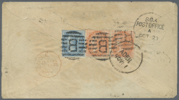 Indien - Used Abroad: ADEN 1883: Cover To England 'Via Brindisi' Franked On Its Reverse By India QV ½a. And 2a.(x - Sonstige & Ohne Zuordnung