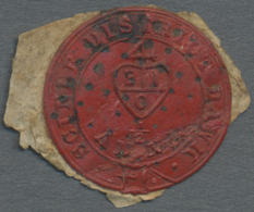 Indien: 1852 Scinde Dawk ½a. Scarlet, Embossed On Sealing Wax, Used On Small Piece And Cancelled By Diamond Of Do - 1852 Provincia Di Sind