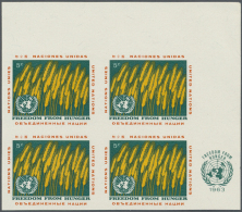 Thematik: Nahrung / Food: 1963, UNO New York. Imperforate Corner Block Of 4 For The 5c Value Of The Freedom Of Hunger Se - Food