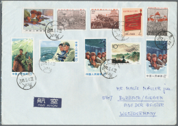 China - Volksrepublik: 1969/71 Paris Commune Set N8/11 With W18(I) Set Etc. Tied "Canton 1971.5.4" To Air Mail Cover To - Storia Postale