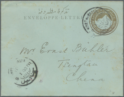 China - Besonderheiten: Incoming Mail, 1905, Egypt, Envelope 1 Pia. Canc. "MINET EL BASSAL 9.I.05" To Tsingtau, On Rever - Altri & Non Classificati