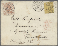 China: 1882, Large Dragon Thick Paper 3 Ca. Brownish Red Canc. Seal "Shanghai" On Small Cover W. On Reverse "CUSTOMS SHA - 1912-1949 République