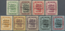 Brunei: 1922, Huts And Canoe With Opt. 'MALAYA-BORNEO EXHIBITION 1922' Complete Set, Mint Hinged With Some Toned (tropic - Brunei (1984-...)