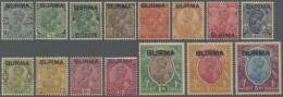 Birma / Burma / Myanmar: 1937 KGV. Short Set To 5r. (15v), Mint Lightly Hinged, 1r. And 2r. With A Few Black Paper Fiber - Myanmar (Birmanie 1948-...)