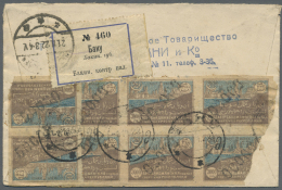 Aserbaidschan (Azerbaydjan): 1922, 50.000/300 Imperf., Block-6 Resp. Pair Tied "BAKU 6.11.22" To Reverse Of Registered C - Azerbaïdjan