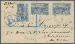 Penrhyn: 1903, 2 1/2 Peni On NZ 3 1/2d (3, All Wide Spacing Variety Of 2 Mm Between 172 And "P") Tied Indisticnt ".. ... - Penrhyn