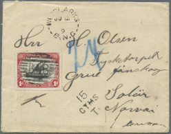 Papua Neuguinea: 1901, 1d Canc. Oval Grill "NB" W. "WOODLARKS B.N.G. JU 12 9" Alongside On Small Size Cover To Solor/Nor - Papouasie-Nouvelle-Guinée