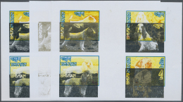 Thematik: Tiere-Hunde / Animals-dogs: 1972, Bhutan. Collective, Progressiv Color Proofs (9 Phases) In Crossed Gutter Pai - Chiens