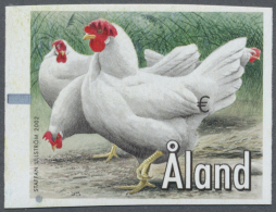 Thematik: Tiere-Hühnervögel / Animals-gallinaceus Birds: 2002, Aland Machine Labels, Design "Chicken" Without - Gallinaceans & Pheasants