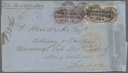 Indien: 1869 FORWARDED Double Rate Cover From Madras To London With Late (probably The Latest) Usage Of The "FORWARDED B - 1882-1901 Keizerrijk