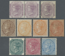 Indien: 1865-73: Group Of 10 Mint Stamps, Wmk 'Elephant', Including 8p. Pair And Single, 1a. Brown, The Singles 2a. Oran - 1882-1901 Imperium