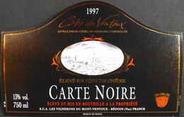 ETIQUETTE De VIN " CÔTES-du-VENTOUX 1997 " - Carte Noire - Appel. Contrôlée - 13° - 75cl - TB. état - Côtes Du Ventoux