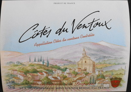 ETIQUETTE De VIN " CÔTES-du-VENTOUX " - Appel. Contrôlée - 12° - 75cl - TB. état - Côtes Du Ventoux