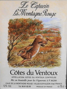 ETIQUETTE De VIN " CÔTES-du-VENTOUX 1995 " - Le Capucin - Appel. Contrôlée - 12° - 75cl - TB. état - Côtes Du Ventoux