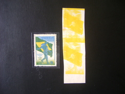 WORLD CUP OF FOOTBALL IN BRAZIL 1950 - A-76, PROOF IN PAIR YELLOW COLOR WITH DISPLACEMENT IN THE STATE - 1950 – Brazilië