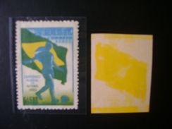 WORLD CUP OF FOOTBALL IN BRAZIL 1950 - A-76, PROOF YELLOW COLOR WITH DISPLACEMENT IN THE STATE - 1950 – Brasile