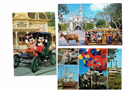 Lot 3 Cpm - Disneyland - Mickey Minnie DONALD DINGO Fantasyland - Avion éléphant - Disney - Manège Attraction CHEVAL - Disneyland