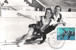 Eislauf-WM 1965: Maxikarte & Karte Mit Zu 438 Mi 822 Yv 755  Mit O DAVOS 22.2.66 & KLOSTERS 21.1.66 - Figure Skating