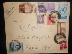 Bresil Lettre De Rio 1960 Pour Paris , Joli Affranchissement - Storia Postale