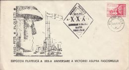 5220FM- VICTORY OVER FASCISM, ECONOMY, SPECIAL COVER, ARMY DAY STAMP, 1975, ROMANIA - Brieven En Documenten