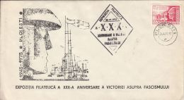 5220FM- VICTORY OVER FASCISM, ECONOMY, SPECIAL COVER, ARMY DAY STAMP, 1975, ROMANIA - Cartas & Documentos