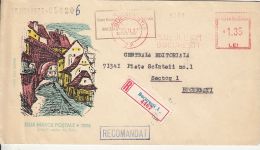 5233FM- SIBIU OLD STREET, STAMP'S DAY, NATIONAL PHILATELIC EXHIBITION, REGISTERED COVER FDC, 1974, ROMANIA - FDC