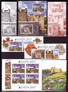 BULGARIA - 2017 - EUROPA - Fortresses - Set + Bl Normal + 2Bl Suuv. + 2 PF + Carnet - 2017