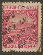 NZ 1898 4d White Terraces SG 252a U #ZS547 - Used Stamps