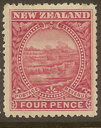 NZ 1898 4d White Terraces SG 252b HM #ZS553 - Unused Stamps