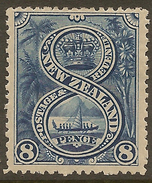 NZ 1898 8d War Canoe SG 255 HM #ZS544 - Ongebruikt