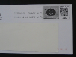 Araignée Spider Citrouille Pumpkin Halloween Timbre En Ligne Sur Lettre (e-stamp On Cover) TPP 3398 - Ragni