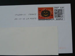 Araignée Spider Citrouille Pumpkin Halloween Timbre En Ligne Sur Lettre (e-stamp On Cover) TPP 3403 - Ragni